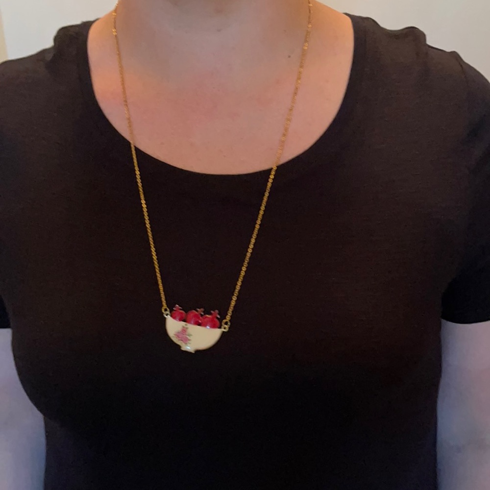 Gold Long Necklace with Charm